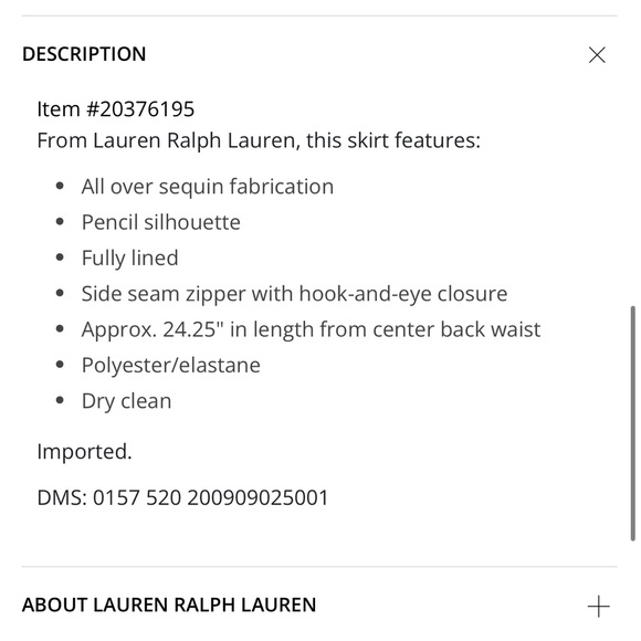 Ralph Lauren Red Sequin Skirt BNWT SIZE 12 - Picture 6 of 6